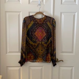 Etro sheer silk blouse multicolor size 44
